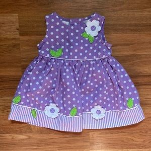 Purple polka dot floral dress